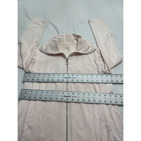 Eileen Fisher Organic Boxy Cardigan Jacket Light Pink Stand Collar Zip Up Small - Picture 3 of 8